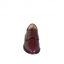 Chaussures Derby à lacets pour femmes en cuir verni bordeaux talon 2 - Pointures disponibles:  33, 34, 42, 43, 44, 45, 46