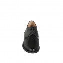 Scarpa stringata derby da donna in vernice nera tacco 2 - Misure disponibili: 33, 34, 42, 43, 44, 45, 46
