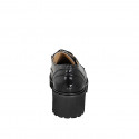 Scarpa stringata derby da donna con elastici laterali in vernice nera tacco 5 - Misure disponibili: 33, 34, 42
