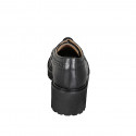 Scarpa stringata derby da donna con coda di rondine in pelle nera tacco 5 - Misure disponibili: 32, 33, 34, 42, 43, 44, 45, 46