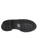 Scarpa stringata derby da donna con coda di rondine in pelle nera tacco 5 - Misure disponibili: 32, 33, 34, 42, 43, 44, 45, 46