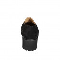 Mocassin pour femmes en daim noir et tacheté talon 5 - Pointures disponibles:  32, 33, 34, 42, 43, 44, 45, 46