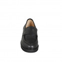 Mocassino modello college da donna in pelle nera tacco 3 - Misure disponibili: 32, 33, 34, 42, 43, 44, 45, 46