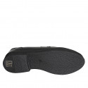 Mocassin style college pour femmes en cuir noir avec talon 3 - Pointures disponibles:  32, 33, 34, 42, 43, 44, 45, 46