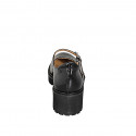 Woman's Mary Jane pump in black patent leather with heel 5 - Available sizes:  32, 33, 34, 42, 43, 44, 45, 46