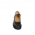 Escarpin Mary Jane pour femmes en cuir verni noir avec talon 5 - Pointures disponibles:  32, 33, 34, 42, 43, 44, 45, 46