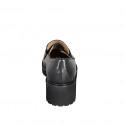 Mocassino da donna in pelle nera con accessorio tacco 5 - Misure disponibili: 33, 34, 42, 43, 44, 45, 46