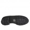 Woman's loafer in black leather with accessory detail heel 5 - Available sizes:  33, 34, 42, 43, 44, 45, 46