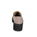 Woman's loafer in taupe suede with accessory detail heel 5 - Available sizes:  32, 33, 34, 42, 43, 44, 45, 46