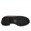 Woman's loafer in taupe suede with accessory detail heel 5 - Available sizes:  32, 33, 34, 42, 43, 44, 45, 46