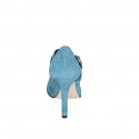 Décolleté a punta Mary Jane da donna con cinturini in camoscio blu chiaro tacco 9 - Misure disponibili: 32, 33, 34, 35, 42, 43, 44, 45