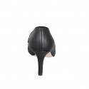 Mocassino a punta da donna in pelle nera tacco 7 - Misure disponibili: 32, 33, 34, 35, 42, 43, 44, 45