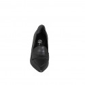 Mocassino a punta da donna in pelle nera tacco 7 - Misure disponibili: 32, 33, 34, 35, 42, 43, 44, 45