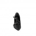 Décolleté a punta Mary Jane da donna con cinturini in pelle nera tacco 7 - Misure disponibili: 32, 33, 34, 35, 42, 43, 44, 45