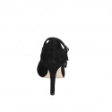 Décolleté a punta Mary Jane da donna con cinturini in camoscio nero tacco 9 - Misure disponibili: 32, 33, 34, 35, 42, 43, 44, 45