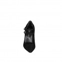 Décolleté a punta Mary Jane da donna con cinturini in camoscio nero tacco 9 - Misure disponibili: 32, 33, 34, 35, 42, 43, 44, 45