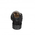 Mary Jane pour femmes à bout rond en daim et cuir verni noir avec talon 2 - Pointures disponibles:  33, 34, 42, 43, 46