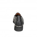 Mocasines para mujer con borlas en piel negra con cuña 3 - Tallas disponibles:  32, 33, 34