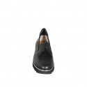 Mocasines para mujer con borlas en piel negra con cuña 3 - Tallas disponibles:  32, 33, 34