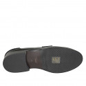 Mocassino college da donna in pelle abrasivata nera tacco 2 - Misure disponibili: 34, 42, 43, 44, 45, 46