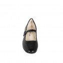 Woman's Mary Jane pump in black patent leather heel 3 - Available sizes:  32, 43, 44, 45, 46
