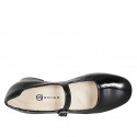 Woman's Mary Jane pump in black patent leather heel 3 - Available sizes:  32, 43, 44, 45, 46