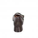 Woman's Mary Jane pump in dark brown patent leather heel 3 - Available sizes:  32, 42, 43, 44, 45