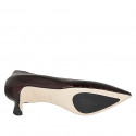 Woman's pump in maroon patent leather spool heel 5 - Available sizes:  32, 35, 45