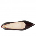 Woman's pump in maroon patent leather spool heel 5 - Available sizes:  32, 35, 45