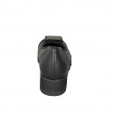 Woman's pump with decorative accessory and removable insole in black leather wedge 6 - Available sizes:  32, 33, 34, 35, 43, 44, 46