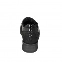 Chaussure pour femmes en daim, daim imprimé, verni noir, zips latéraux, semelle amovible, talon compensée 4 - Pointures disponibles:  32, 34, 42, 43, 44, 45
