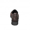 Chaussure pour femmez en daim, verni imprimé et cuir marron foncé, fermetures, semelle intérieure amovible talon compensée 4 - Pointures disponibles:  33, 34, 42, 43, 44, 45, 46