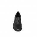 Chaussure fermeé pour femmes avec elastique, fermeture èclair et semelle amovible en cuir noir talon 6 - Pointures disponibles:  42, 43, 44