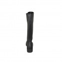 Woman's boots in black leather with side zip heel 4 - Available sizes:  32, 33, 42, 43, 44, 45, 46