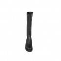Woman's boots in black leather with side zip heel 4 - Available sizes:  32, 33, 42, 43, 44, 45, 46