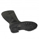 Woman's boots in black leather with side zip heel 4 - Available sizes:  32, 33, 42, 43, 44, 45, 46