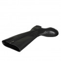 Woman's boots in black leather with side zip heel 4 - Available sizes:  32, 33, 42, 43, 44, 45, 46