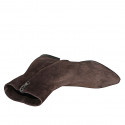 Botines para mujer con punta en gamuza marron oscuro con cremallera lateral y tacón 2 - Tallas disponibles:  32, 34