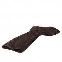 Woman's pointy boot with zipper and elastic band in dark brown suede heel 2 - Available sizes:  33, 34, 35, 42, 43, 45