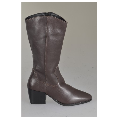 Stivale texano da donna in pelle testa di moro con cerniera tacco 6 - Misure disponibili: 32, 33, 34, 35, 42, 43, 44, 45, 46