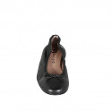 Ballerina da donna in pelle nera con fiocco e puntale tacco 2 - Misure disponibili: 33, 34, 42, 43, 44, 45
