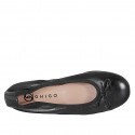 Ballerina da donna in pelle nera con fiocco e puntale tacco 2 - Misure disponibili: 33, 34, 42, 43, 44, 45