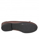 Ballerina da donna in pelle testa di moro con fiocco e puntale tacco 2 - Misure disponibili: 33, 42, 43, 44, 45, 46