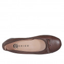 Ballerines pour femmes en cuir marron foncé avec nœud et talon 2 - Pointures disponibles:  33, 42, 43, 44, 45, 46