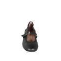 Ballerines Mary Jane pour femmes en cuir noir avec talon 2 - Pointures disponibles:  33, 34, 42, 43, 44, 45, 46