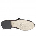 Bailarinas Mary Jane para mujer en piel marrón oscuro con tacón 2 - Tallas disponibles:  34, 43, 44, 45, 46