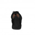 Bailarinas para mujer con punta en gamuza negra con lazo y tacón 2 - Tallas disponibles:  32, 33, 34, 42, 43, 44, 45, 46