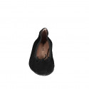 Ballerines pour femmes à bout pointu en daim noir avec nœud et talon 2 - Pointures disponibles:  32, 33, 34, 42, 43, 44, 45, 46
