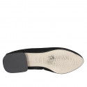 Ballerina a punta da donna in camoscio nero con fiocco tacco 2 - Misure disponibili: 32, 33, 34, 42, 43, 44, 45, 46