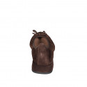 Ballerina a punta da donna in camoscio testa di moro con fiocco tacco 2 - Misure disponibili: 32, 34, 42, 43, 44, 45, 46